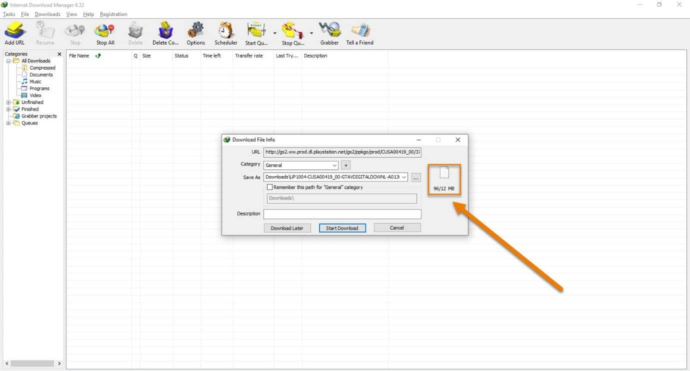 PSX Download Helper Paste File Address to IDM 11