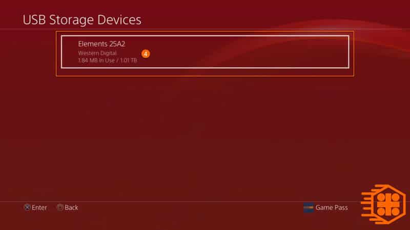 مشاهده هاردهای اکسترنال متصل به کنسول پلی استیشن 4