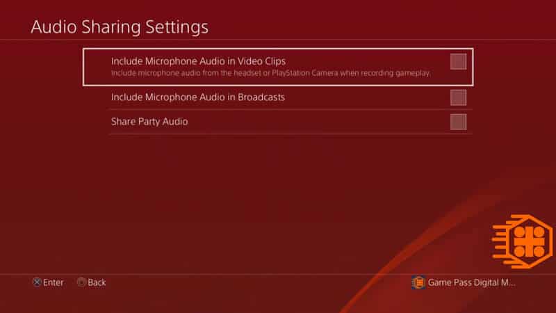 تنظیمات مربوط به میکروفون و صدا در Sharing and Broadcast Setting پلی استیشن 4