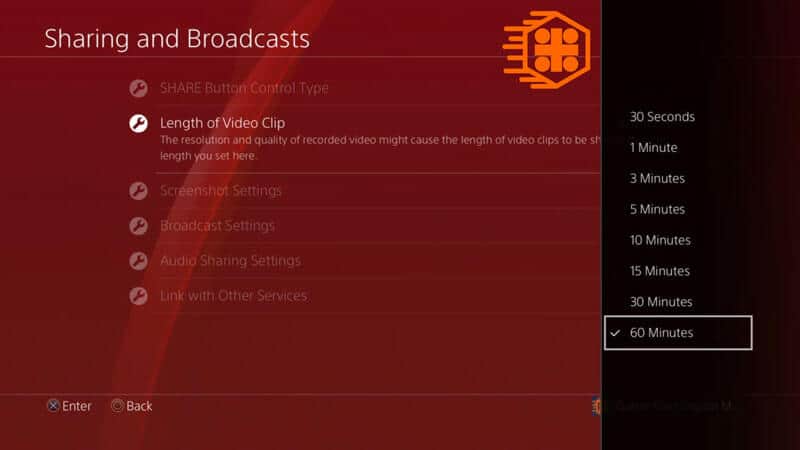 انتخاب میزان زمان ویدئوهای ظبط شده در پلی استیشن 4