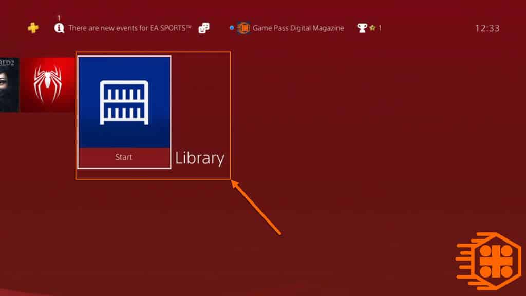 رفتن به Library در برای دانلود بازی‌های شیری در پلی استیشن 4