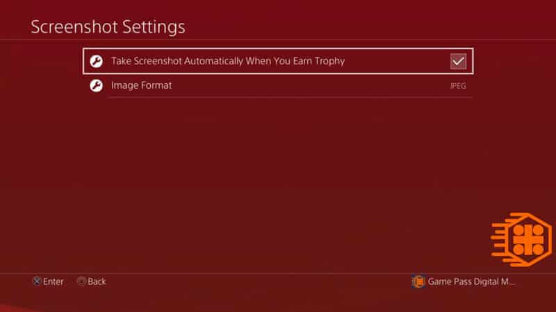 تنظیمات اسکرین شات ها از صفحه نمایش PS4