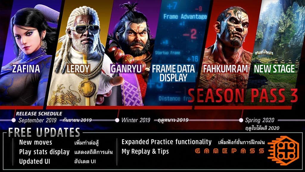 دو شخصیت Fahkumram و Ganryu در سیزن پس 3 بازی Tekken 7