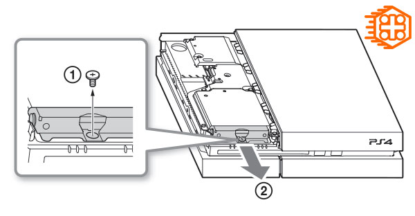 باز کردن پیچ های سینی هارد در پلی استیشن 4 فت مدل CUH1215