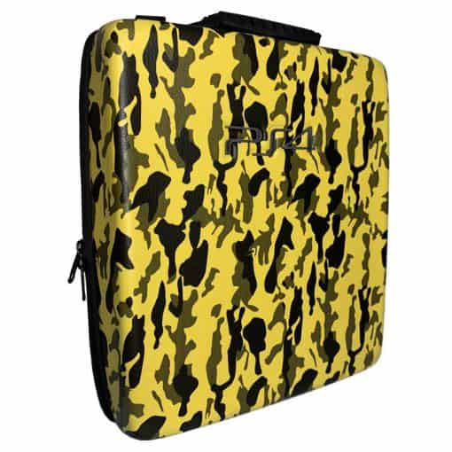 PlayStation 4 Pro Hard Case Yellow and Black Camo Design