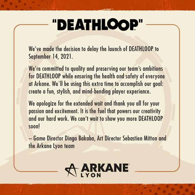 تاخیر در عرضه Deathloop تا سپتامبر 2021