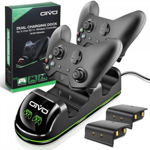 OIVO Dual Charging Dock for Xbox One With Two Batteries Black