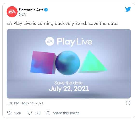 زمان برگزاری EA Play Live 2021