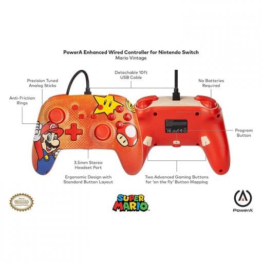 PowerA Enhanced Controller Nintendo Switch Mario Vintage Design Gallery07