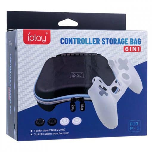 iPlay 6 in 1 Controller Storage Bag with Transparent White Cover for PS5 Gallery