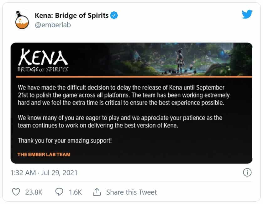تاخیر انتشار بازی Kena: Bridge of Spirits