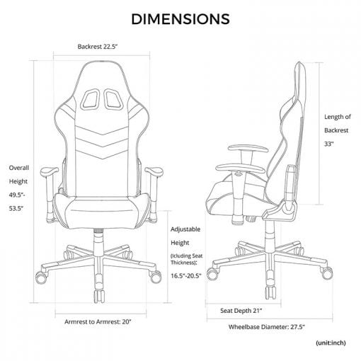 خرید صندلی گیمینگ DXRacer مدل Prince Series OH D6000 NW مشکی سفید