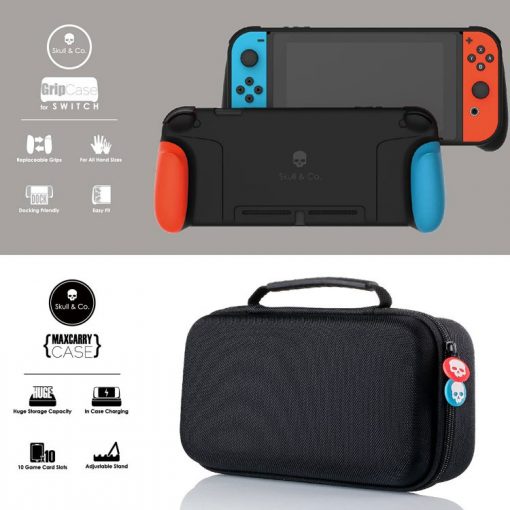 خرید باندل Skull & Co. Grip Case قرمز آبی مخصوص Nintendo Switch