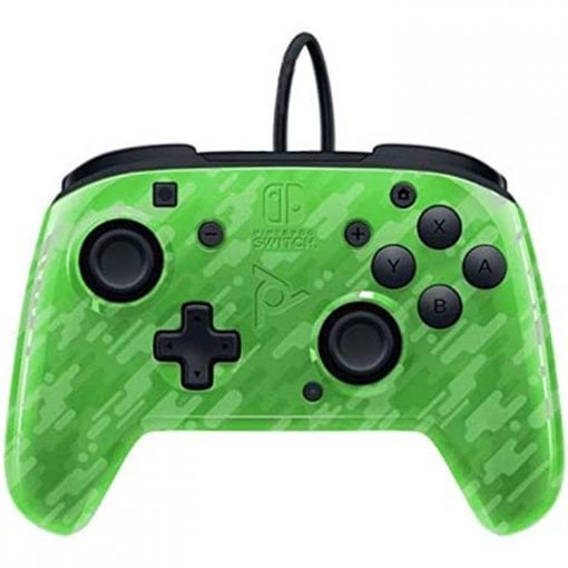 خرید کنترلر با سیم PDP Faceoff Pro مخصوص Nintendo Switch رنگ Green Camo