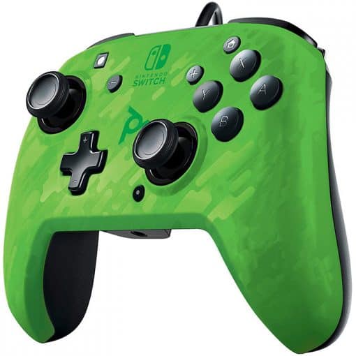 خرید کنترلر با سیم PDP Faceoff Pro مخصوص Nintendo Switch رنگ Green Camo