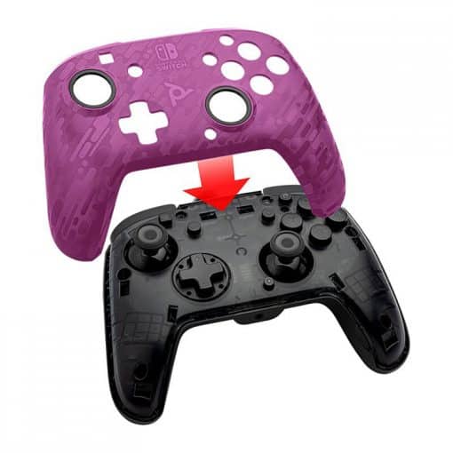 خرید کنترلر با سیم PDP Faceoff Pro مخصوص Nintendo Switch رنگ Purple Camo