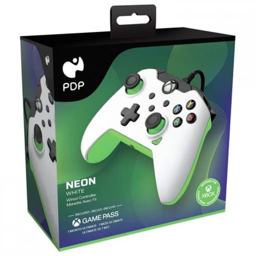 خرید کنترلر با سیم PDP مدل 012-NA مخصوص Xbox رنگ Neon White