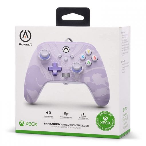 خرید کنترلر با سیم PowerA مخصوص Xbox رنگ Lavender Swirl