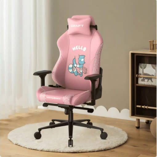 خرید صندلی DXRacer مدل Craft CRA/D5000/P طرح Hello Human Cat