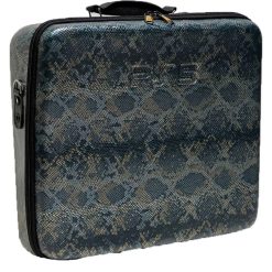 خرید کیف ضد ضربه PS5 طرح Snake Leather Dark Blue