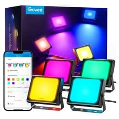 خرید لامپ هوشمند 4 قطعه‌ Govee RGBICWW LED Smart Flood Light