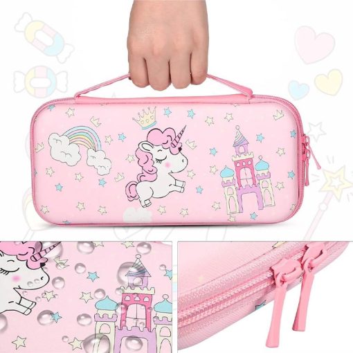 خرید کیف FUNDIARY مخصوص Nintendo Switch طرح Pink Unicorn