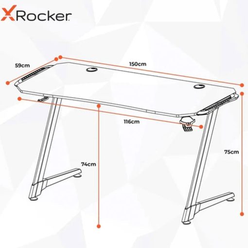 خرید میز گیمینگ X Rocker مدل Jaguar Esports RGB