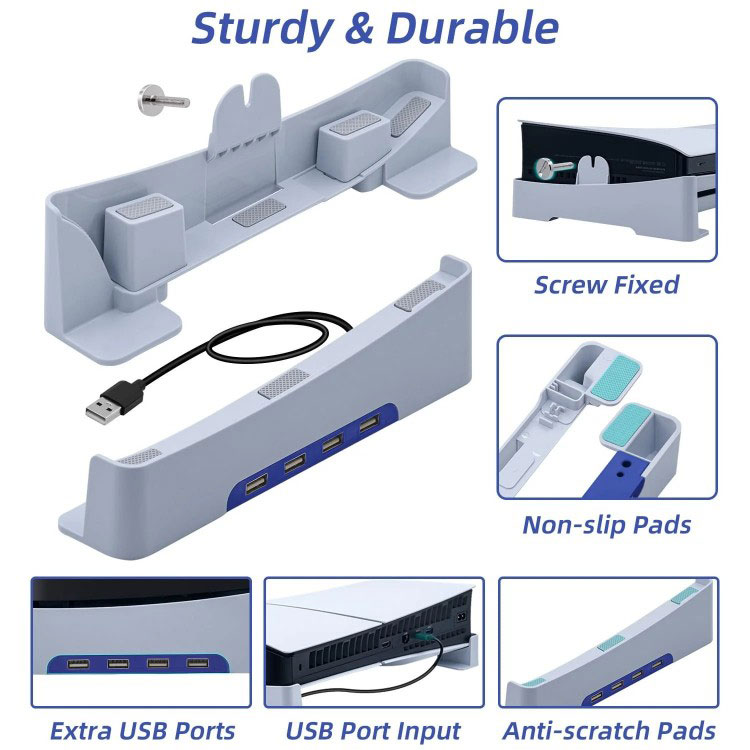 PGTECH-horizontal-stand-for-ps5-slim-pro-white-gallery02 خرید پایه افقی PGTECH مناسب PS5 Slim