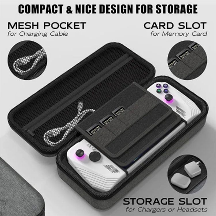 hard-carrying-case-for-asus-rog-ally-gray-gallery03 خرید کیف حمل مخصوص Asus ROG Ally خاکستری