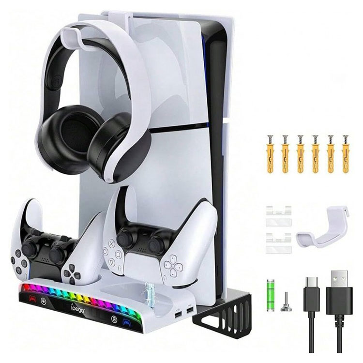 iPega-RGB-wall-mount-kit-for-ps5-gallery01 خرید پایه شارژر دیواری iPega RGB مناسب PS5