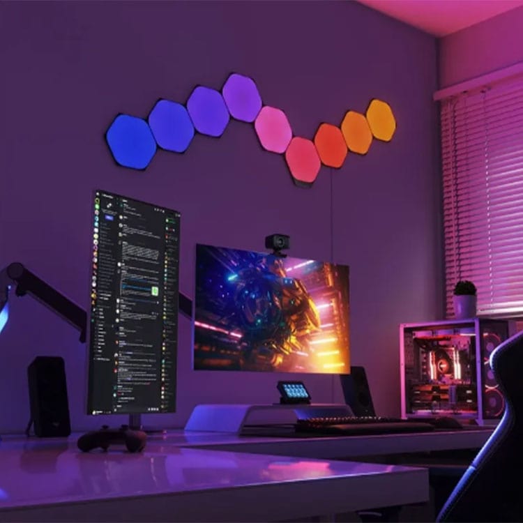 nanoleaf-ultra-black-hexagons-limited-edition-smarter-kit-9-light-panels-gallery03 خرید پنل Nanoleaf Ultra Black Hexagons Limited Smarter Kit