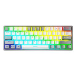 خرید کیبورد با سیم گیمینگ AULA F3261 RGB سفید خاکستری